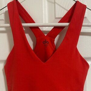 ALO Yoga Red Sleeveless Crop Tank Top